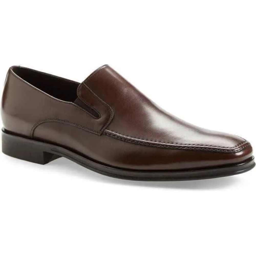 Monte Rosso Men's Lucca Nappa Leather Brown Loafers